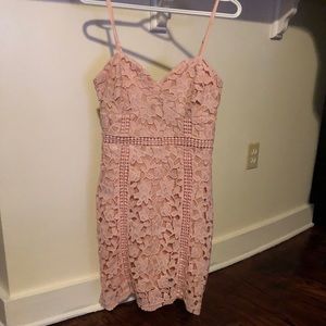 Lulus pink lace dress